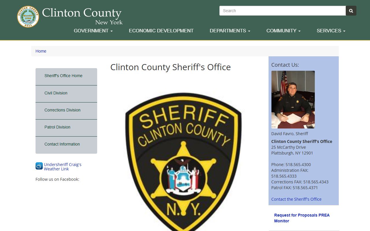 Clinton County Sheriff's Office website for police records